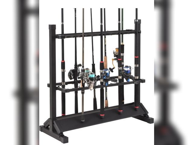 Lot 96-188056 - Fishing Rod Holders,Fishing Pole Holders,Fishing Rod Rack,24 Slots to Hold Rods &amp; Reel Combo,Lig...