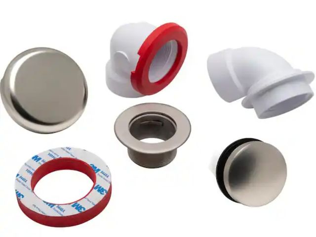 Lot 96-166740 - Oatey
Touch Toe Sch. 40 PVC Bath Waste Half Drain Kit in Brushed Nickel
New