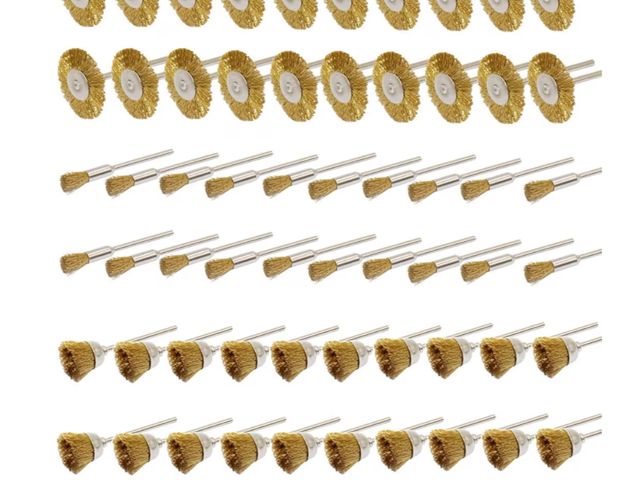 Lot 96-190989 - Brass Wire Brushes Cup Wheels Polish Cleaning Brush Kit Polishing Attachment Die Grinder Rotary Tool...