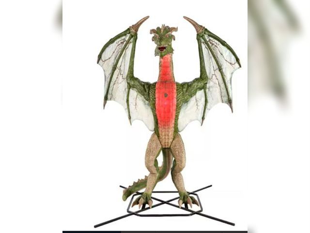 Lot 96-183406 - Home Accents Holiday 8ft Gruesome Grounds Giant-Sized Color Changing Animated Wyvern 
Open box 
Appe...