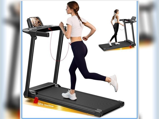 Lot 96-210410 - Portable Treadmill with Incline, 3.0HP Walking Pad with Handle Bar, 3-in-1 Foldable Treadmill for Ho...