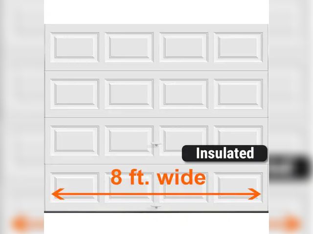 Lot 96-214211 - Clopay Classic Steel Short Panel 8 ft x 7 ft Insulated 6.5 R-Value White Garage Door without Windows...