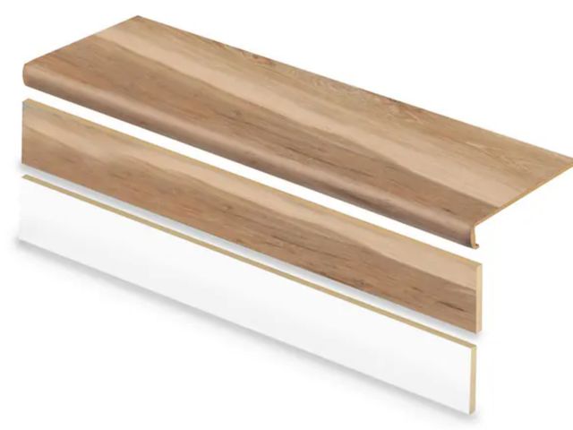 Lot 96-191472 - 2 Pack of Cap A Tread
Lathem Pine 47 in. L x 12.15 in. W x 2.28 in. T Vinyl Overlay Stair Tread and ...