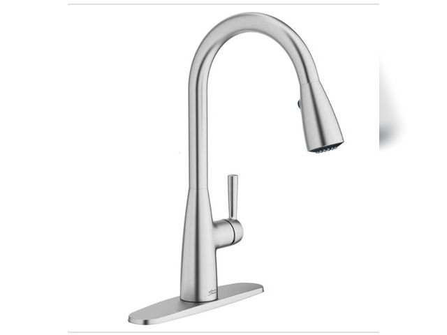 Lot 96-169082 - American Standard Fairbury 2S Single-Handle Pull-Down Sprayer Kitchen Faucet in Stainless Steel MSRP...
