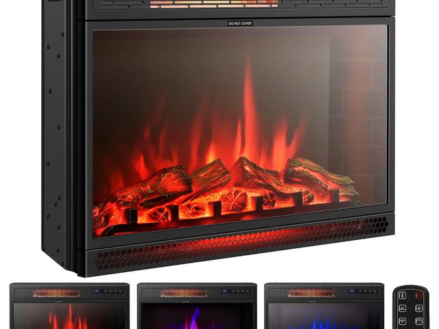 Lot 96-192237 - Costway 25''Electric Fireplace Freestanding &amp; Recessed Heater Log Flame Remote 1350W
New 
Msrp $...