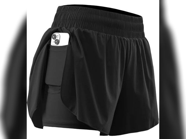 Lot 96-232800 - NELEUS Womens 2 in 1 Workout Yoga Shorts for Athletic Gym Running Casual Summer Short with Pocket,Bl...