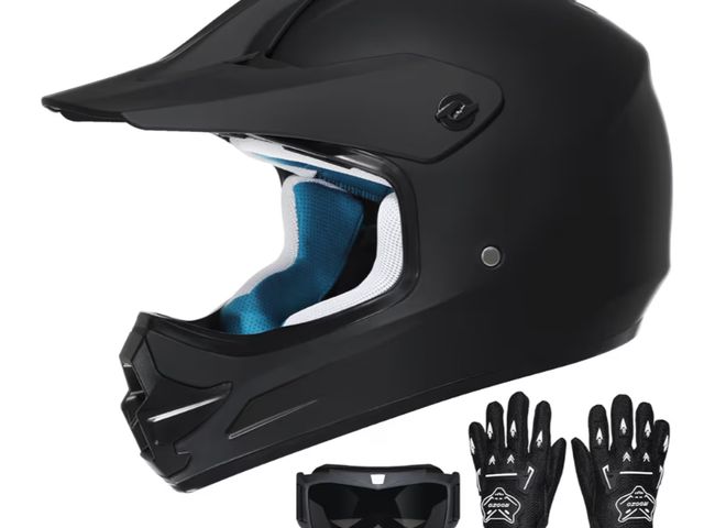 Lot 96-177732 - Youth Dirt Bike Helmet DOT Certified - Full Face Motorcycle Helmet for Off-Road, ATV, Street Riding,...