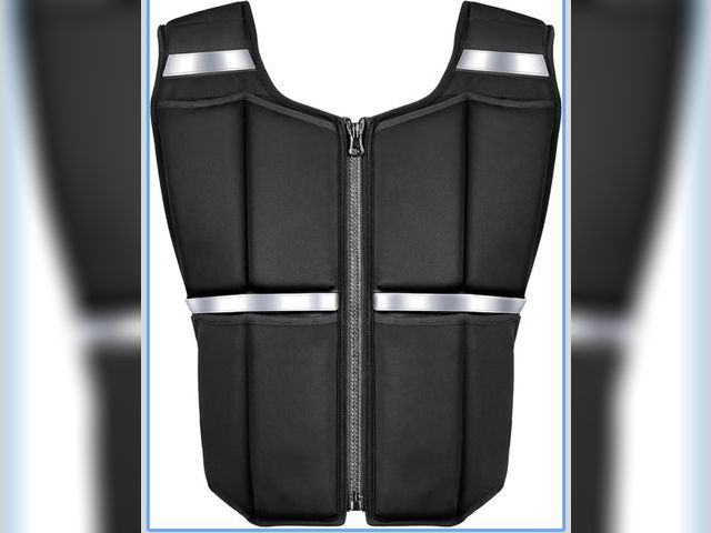 Lot 96-177207 - Adjustable Weighted Vest Men, Rucking Vests for Walking with Zipper/16pcs Silicone Weights, Strength...