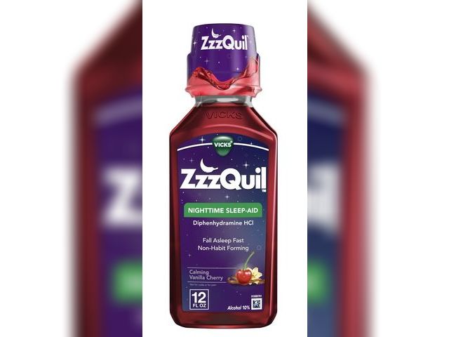 Lot 96-201126 - Vicks ZzzQuil Nighttime Sleep Aid Liquid, Diphenhydramine HCI 50mg, Vanilla Cherry, 12 Fl oz EXP 8/2...