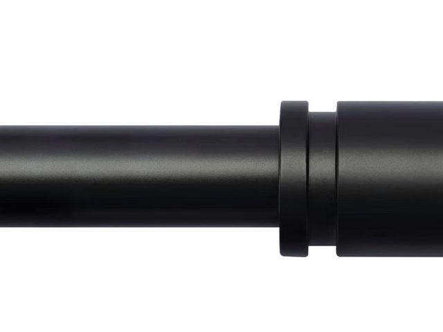 Lot 96-230579 - Black Curtain Rod. Unknown Size. Tag says 47" but unsure if thats largest or smallest length.  New