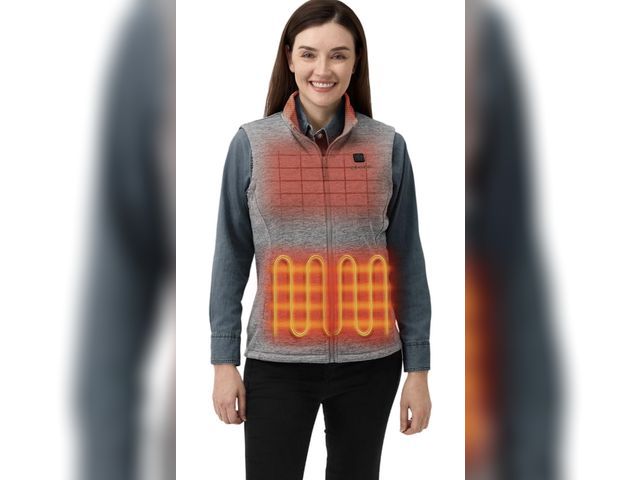 Lot 96-197307 - Heated Soft Armor Vest - Flecking Gray for Women by ORORO Medium New, no battery