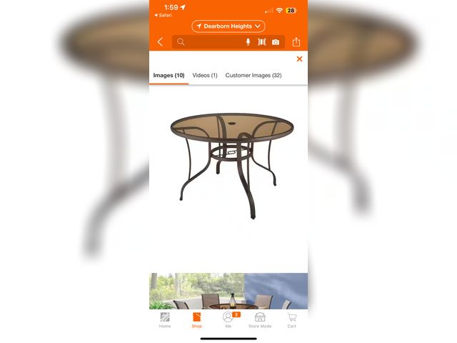 Lot 96-166108 - StyleWell 42 in. Mix and Match Steel Round Outdoor Patio Dining Table with Bronze Smoky Glass New