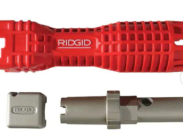 Lot 96-191224 - RIDGID
EZ Change Plumbing Wrench Faucet Installation and Removal Tool
Open package 
Appears Unused