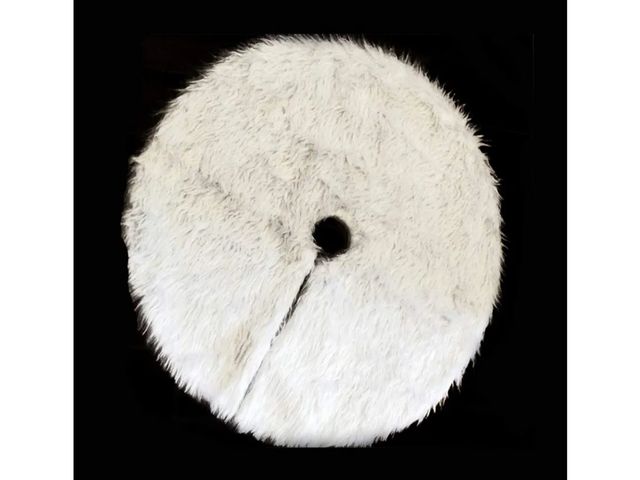 Lot 96-179155 - White Plush Christmas Tree Skirt Faux Fur Carpet Xmas Tree Decorations 30In. New