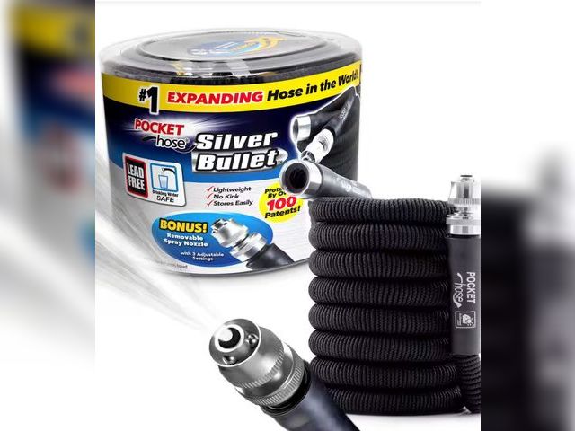 Lot 96-163433 - Pocket Hose
Silver Bullet 3/4 in. Dia x 50 ft. Lightweight Kink-Free Expandable Water Garden Hose

N...