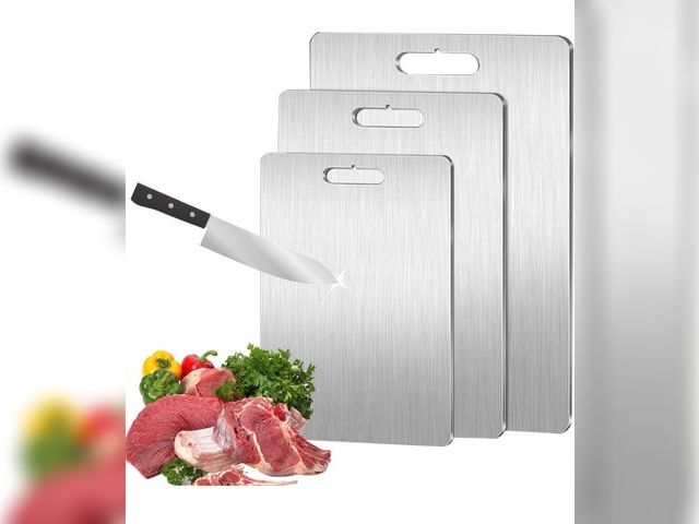 Lot 96-181703 - Cutting Board Set of 3, 100% Pure Titanium Cutting Boards for Kitchen, 2025 New Stainless Steel Cutt...