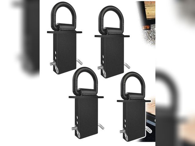 Lot 96-170642 - Stake Pocket D Rings 4Pcs 18000lbs Heavy Duty Removable D-Ring Stake Pocket Tie Down for Utility Tra...