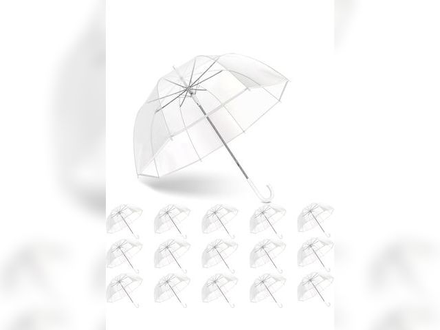 Lot 96-190362 - Clear Bubble Umbrella Wedding, High-Visibility Transparent Rain Umbrellas Bulk, Windproof Large Clea...