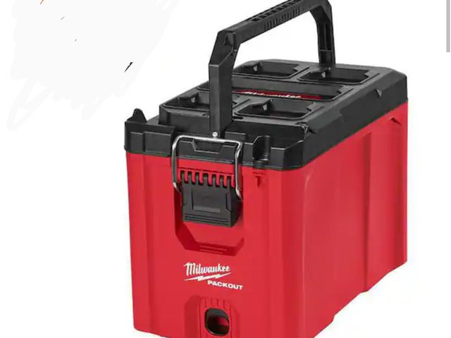 Lot 96-191689 - Milwaukee PACKOUT 10 in. Compact Portable Tool Box with Adjustable Dividers and Interior Storage Tra...