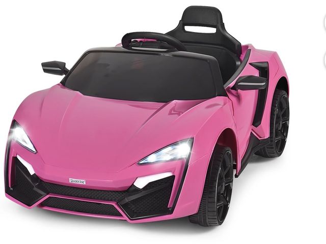 Lot 96-198301 - Costway 12V Kids Ride On Car 2.4G RC Electric Vehicle w/ Lights MP3 Openable Doors Pink MSRP $149.99...