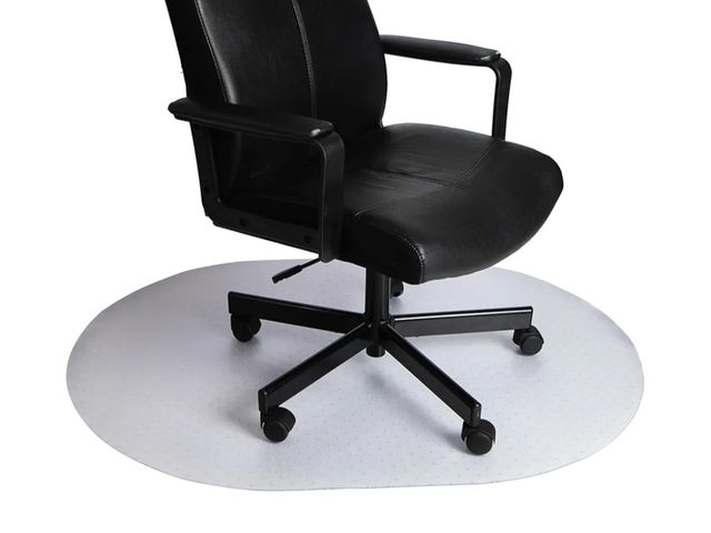 Lot 96-163679 - Super Oval Desk Chair Mat – Heavy-Duty PVC Mats for Carpet Floor Protection, Clear unused