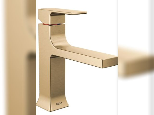 Lot 96-173291 - Delta Velum Brushed Gold Bathroom Faucet 1 Hole, Single Hole Bathroom Sink Faucet for Vanity, Metal ...