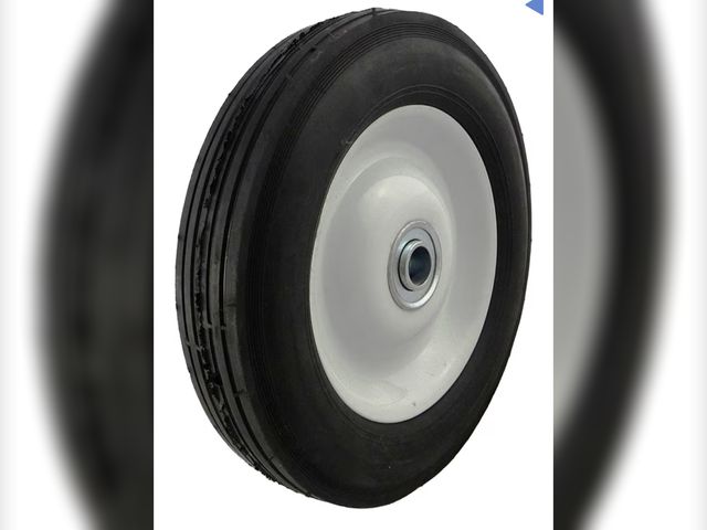 Lot 96-177438 - 8x1.75" Semi Pneumatic Tire on Wheel Set of 2 appears unused different center color from stock image