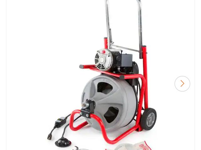 Lot 96-160012 - RIDGID
K-400 Drain Cleaning Snake Auger 120-Volt Drum Machine with C-32IW 3/8 in. x 75 ft. Cable + 4...