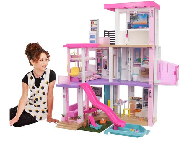 Lot 96-180559 - Barbie DreamHouse Dollhouse with 75+ Accessories and Wheelchair Accessible Elevator, 10 Play Areas, ...