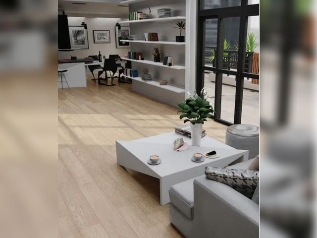 Lot 96-226554 - 107.20 sq ft of TrafficMaster
Sweetwater Oak 7 mm x 7.6 in. W Laminate Wood Flooring (26.8 sq. ft. /...