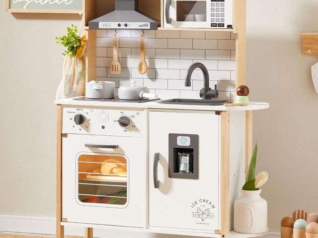 Lot 96-180865 - Tiny Land Play Kitchen for Kids, Wooden Kids Play Kitchen Playset for Toddlers
Chef Pretend Play Set...