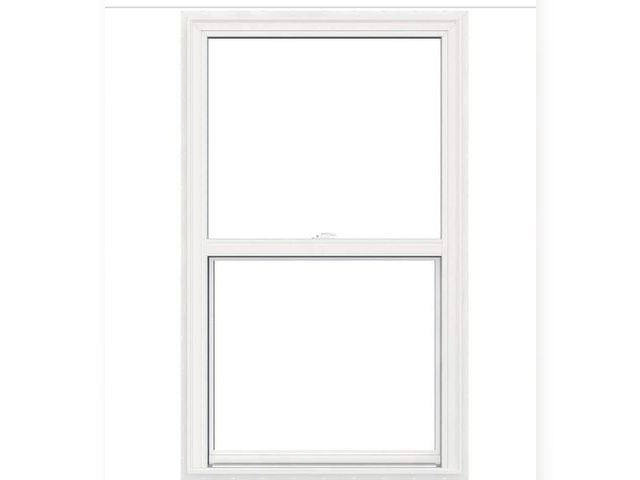 Lot 96-179205 - JELD-WEN V-2500 Series 29.5 in. x 53.5 in. Single Hung Vinyl Low-E White Nail Fin Brickmould Frame N...