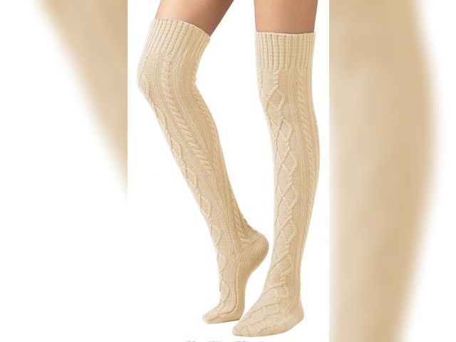 Lot 96-190797 - Women’s Tall Fashion Socks Brown And Mustard 2 Pack Tall Socks Knit Pattern 
New