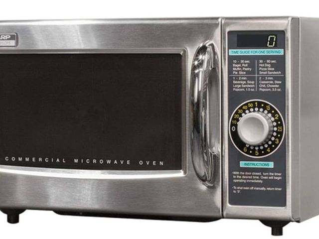 Lot 96-144903 - Sharp R-21LCFS Medium-Duty Commercial Microwave Oven with Dial Timer, Stainless Steel, 1000-Watts, 1...