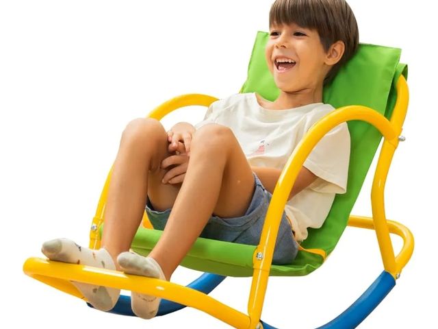 Lot 96-166282 - PLATPORTS Kids' Recliners - Living Room Chairs - Sensory Autism Spinning Chair - Rocking Seesaw Chai...