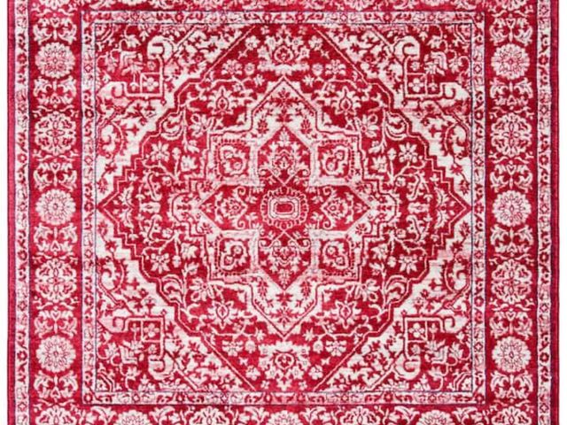 Lot 96-163566 - SAFAVIEH
Brentwood Red/Ivory 7 ft. x 7 ft. Square Distressed Border Medallion Area Rug

New