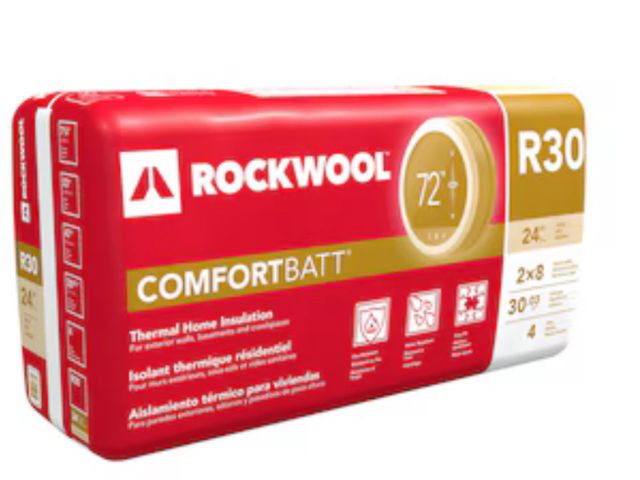 Lot 96-192475 - ROCKWOOL Comfortbatt R- 30.0 Attic Wall Unfaced Stone wool Batt Insulation 30-sq ft ( 23.0-in W x 47...