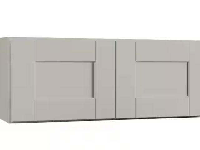 Lot 96-182125 - Hampton Bay
Shaker 30 in. W x 12 in. D x 12 in. H Assembled Wall Bridge Kitchen Cabinet in Dove Gray...