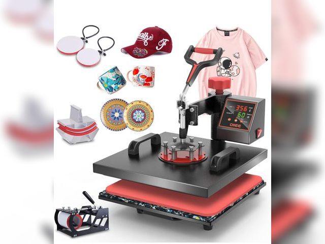 Lot 96-175882 - OIIEE Heat Press Machine 5 in 1 Combo Heat Press 15 x 15 Inch Heat Transfer Machine 360-Degree Swing...