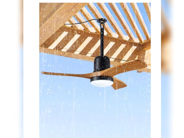 Lot 96-176635 - 34" Outdoor Gazebo Fan, Plug-In Wet Rated Outdoor Ceiling Fan with Dimmable Light and Memory Remote,...