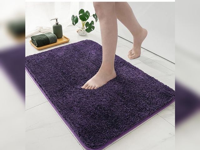 Lot 96-232615 - MIULEE Dark Purple Bathroom Rug Soft Small Microfiber Bath Mat  New