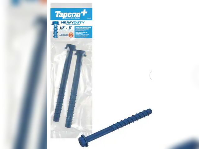 Lot 96-192129 - Tapcon
1/2 in. x 5 in. Steel Hex-Washer-Head Indoor/Outdoor Large Diameter Concrete Anchors
Appears ...