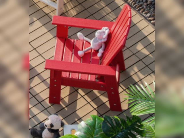 Lot 96-192203 - Costway 84361592 Patio Kids' Adirondack Chair with Ergonomic Backrest - Red 
New