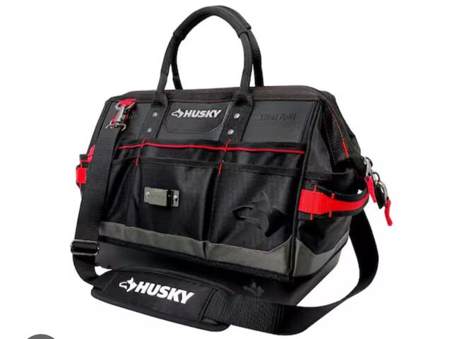 Lot 96-181818 - Husky Heavy-Duty. PRO Tool Bag Used, missing shoulder strap, some marks, The zipper is functional.