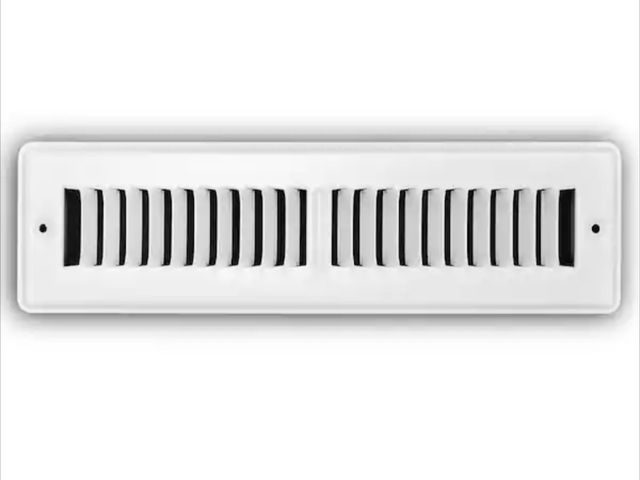 Lot 96-227687 - Bundle of 2 Everbilt 2 in. x 12 in. 2-Way Steel Toe- Kick Floor Grille in White New