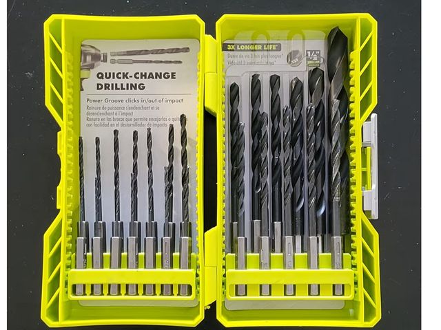 Lot 96-179444 - 25 PC. BLACK OXIDE HEX SHANK DRILL BITS Unused Some Pieces Missing