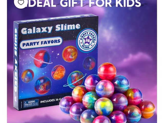 Lot 96-230857 - JOYFY 24 Pcs Galaxy Slime Ball Party Favors, Stretchy, Non-Sticky and Safe for Girls and Boys, Class...