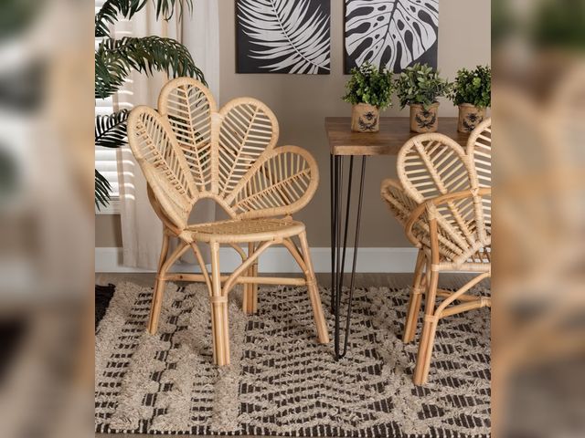Lot 96-183196 - Modern Bohemian Natural Brown Rattan Flower Chair Eclectic Solid
New 
Msrp $371.99