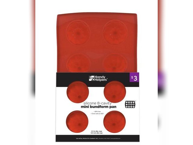 Lot 96-201116 - 5 pack EZ Handy Helper Silicone 8-cavity Mini Bundt Form Pan New