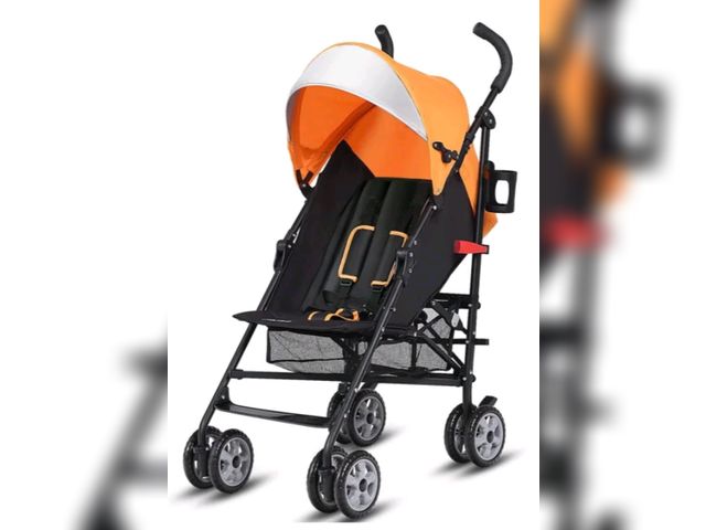 Lot 96-227552 - Costway Folding Lightweight Baby Toddler Umbrella Travel Stroller with Storage Basket Orange
New